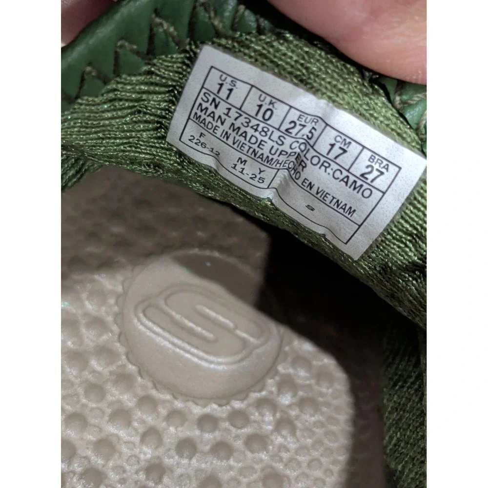 Skechers Kids Camo Foamies Water Shoes Sandals Size 11 Green Dinosaur 17348LS